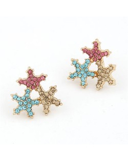 Lucky Starfish Cluster Ear Studs