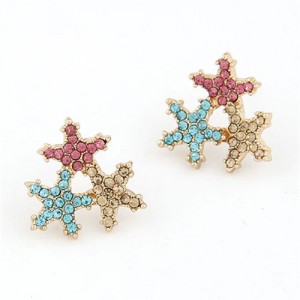 Lucky Starfish Cluster Ear Studs