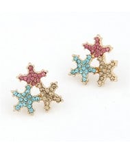 Lucky Starfish Cluster Ear Studs