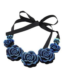 Blue Enchantress Ribbon Necklace