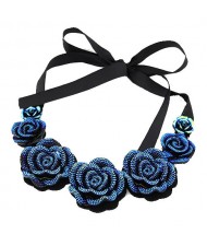 Blue Enchantress Ribbon Necklace