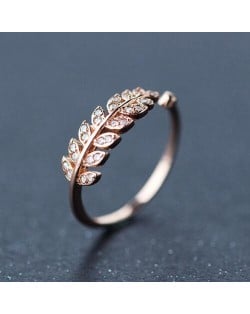 Wheat Ears Inspired Rose Gold Ring