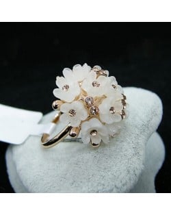 Seashell Bouquet of Flowers Rose Gold Ring