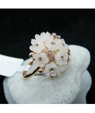 Seashell Bouquet of Flowers Rose Gold Ring