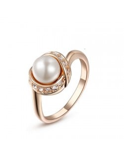 Romantic Pearl Inlaid Forever Love Theme Ring