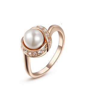 Romantic Pearl Inlaid Forever Love Theme Ring