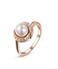 Romantic Pearl Inlaid Forever Love Theme Ring