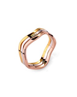 Ripple Design Rose Gold and Platinum Plated Combo Ring