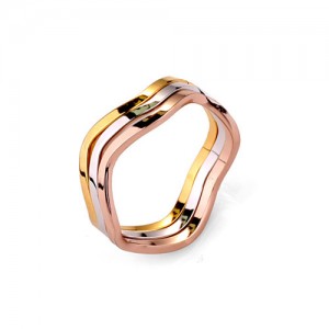 Ripple Design Rose Gold and Platinum Plated Combo Ring