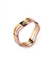 Ripple Design Rose Gold and Platinum Plated Combo Ring
