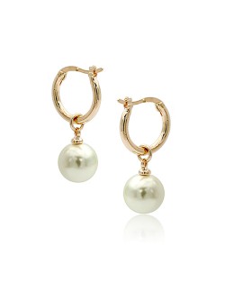 Pretty Dangling Pearls Rose Gold Earrings