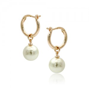 Pretty Dangling Pearls Rose Gold Earrings