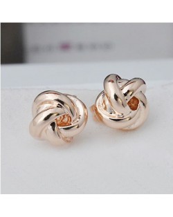 Elegant Knot Design Rose Gold Ear Studs