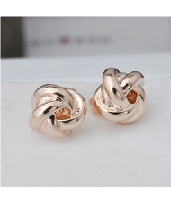 Elegant Knot Design Rose Gold Ear Studs