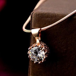 Korean Fashion Gorgeous Zirconia Inlaid Snake Chain Short Rose Gold Necklace