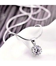Korean Fashion Gorgeous Zirconia Inlaid Snake Chain Short Rose Gold Necklace