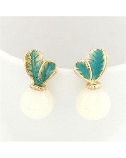 Korean Fashion Turnip Radish Ear Studs - White
