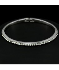 Transparent Austrian Crystal Platinum Plated Thin Bangle