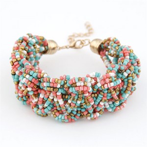 Bohemain Fashion Weaving Mini Beads Weaving Style Bracelet - Multicolor