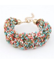 Bohemain Fashion Weaving Mini Beads Weaving Style Bracelet - Multicolor