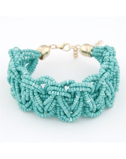 Bohemain Fashion Weaving Mini Beads Weaving Style Bracelet - Green