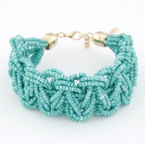Bohemain Fashion Weaving Mini Beads Weaving Style Bracelet - Green