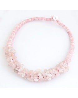 Bohemian Summer Style Stone Element Short Necklace - Pink