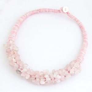 Bohemian Summer Style Stone Element Short Necklace - Pink