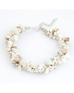 Bohemian Style Rubble Bracelet - White