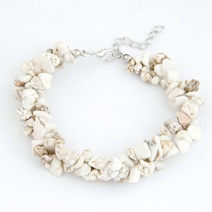 Bohemian Style Rubble Bracelet - White