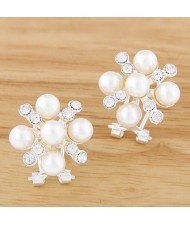 Bohemia Genre Gem Inserted Water Drop Earrings - Green