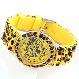 Vogue Leopard Theme Wrist Watch - Yellow
