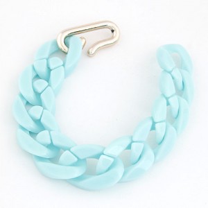 Chain Design Plastic Bracelet - Blue