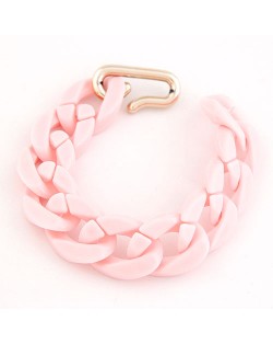 Chain Design Plastic Bracelet - Pink