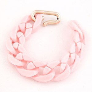 Chain Design Plastic Bracelet - Pink
