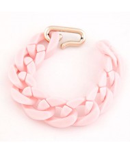 Chain Design Plastic Bracelet - Pink
