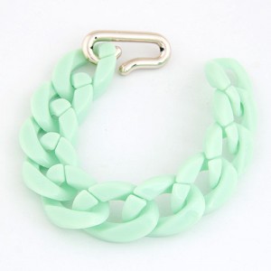 Chain Design Plastic Bracelet - Green