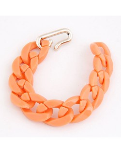 Chain Design Plastic Bracelet - Orange