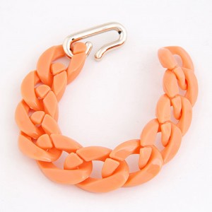 Chain Design Plastic Bracelet - Orange