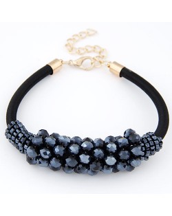 Korean Fashion Crystal Cluster Design Bracelet - Gray