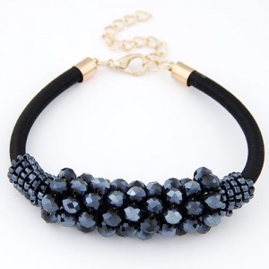 Korean Fashion Crystal Cluster Design Bracelet - Gray