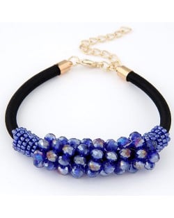 Korean Fashion Crystal Cluster Design Bracelet - Blue