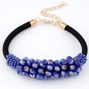Korean Fashion Crystal Cluster Design Bracelet - Blue