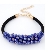 Korean Fashion Crystal Cluster Design Bracelet - Blue