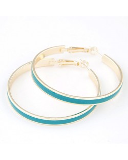 Elegant Oil-spot Glazed Big Hoop Earrings - Blue