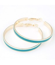 Elegant Oil-spot Glazed Big Hoop Earrings - Blue