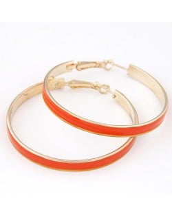 Elegant Oil-spot Glazed Big Hoop Earrings - Orange