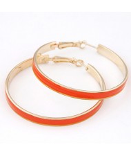 Elegant Oil-spot Glazed Big Hoop Earrings - Orange