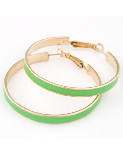Elegant Oil-spot Glazed Big Hoop Earrings - Green