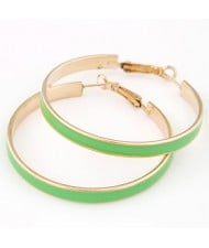Elegant Oil-spot Glazed Big Hoop Earrings - Green